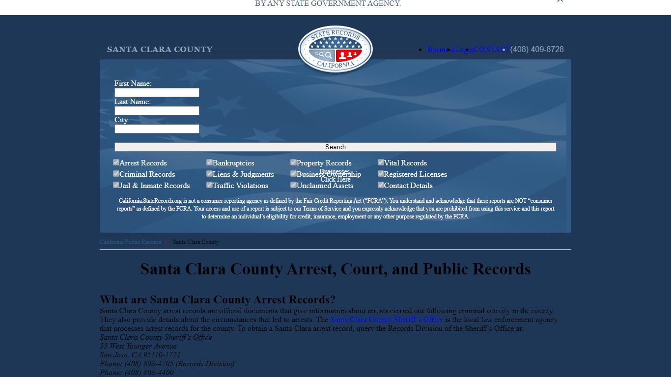 Santa Clara County Arrest, Court, and Public Records